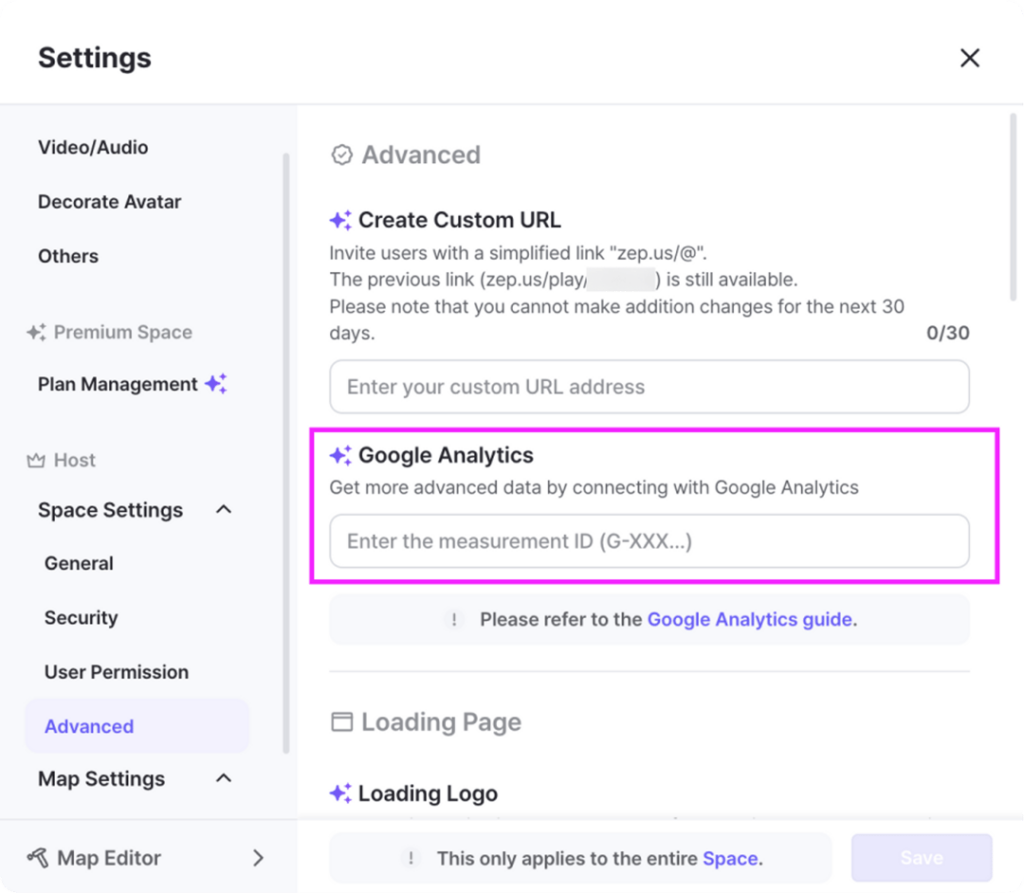 You can use Google Analytics feature in ZEP's Pro Plan.