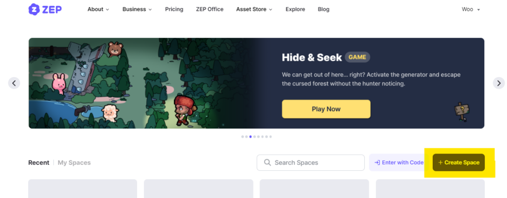 You can easily create your own space, or find other spaces in Asset Store.