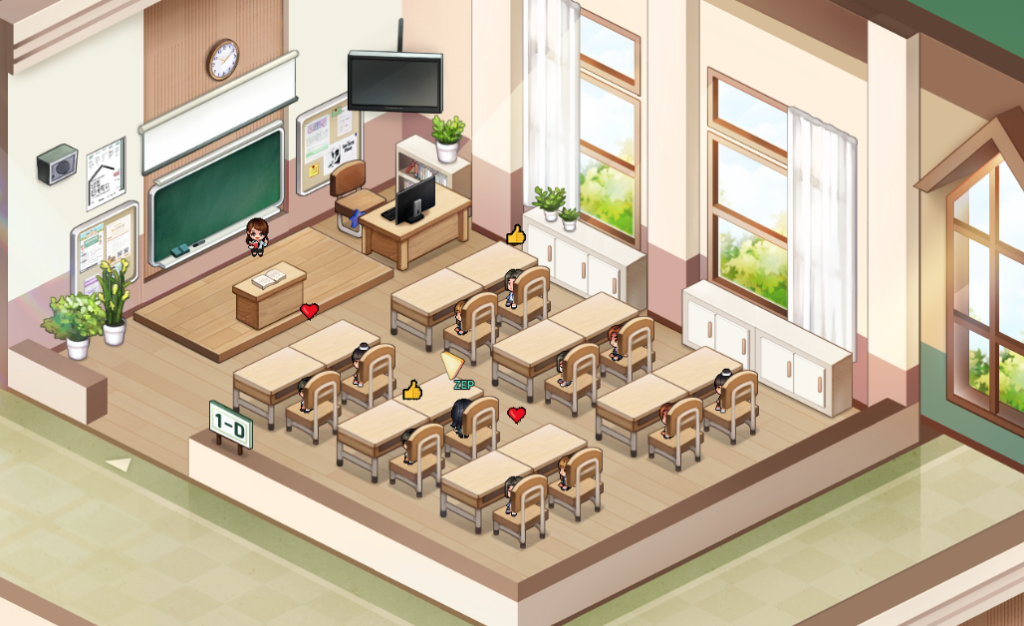 책상, 칠판, 교탁, 시계 등 실제 학교 교실과 똑같은 ZEP 의 교실이에요! 에듀테크 