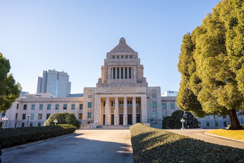 東京・国会議事堂の正面、教育機会確保法が成立した立法府の象徴