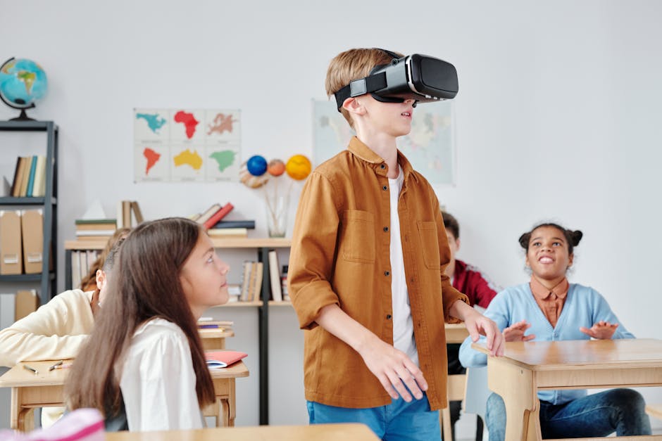 仮想空間で学ぶ子どもたちのイメージ、メタバースフリースクールの新しい学び場